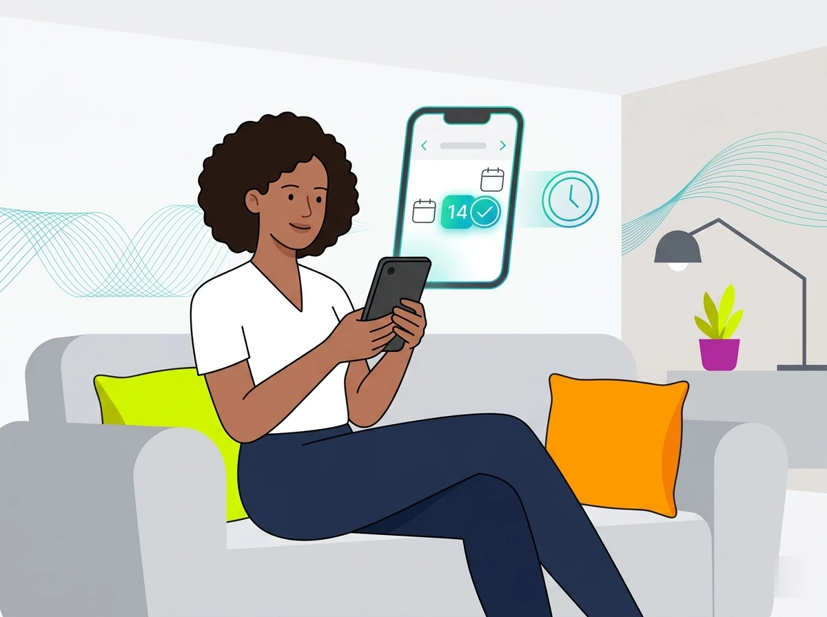 مواطن يحجز موعداً حكومياً عبر هاتفه من المنزل