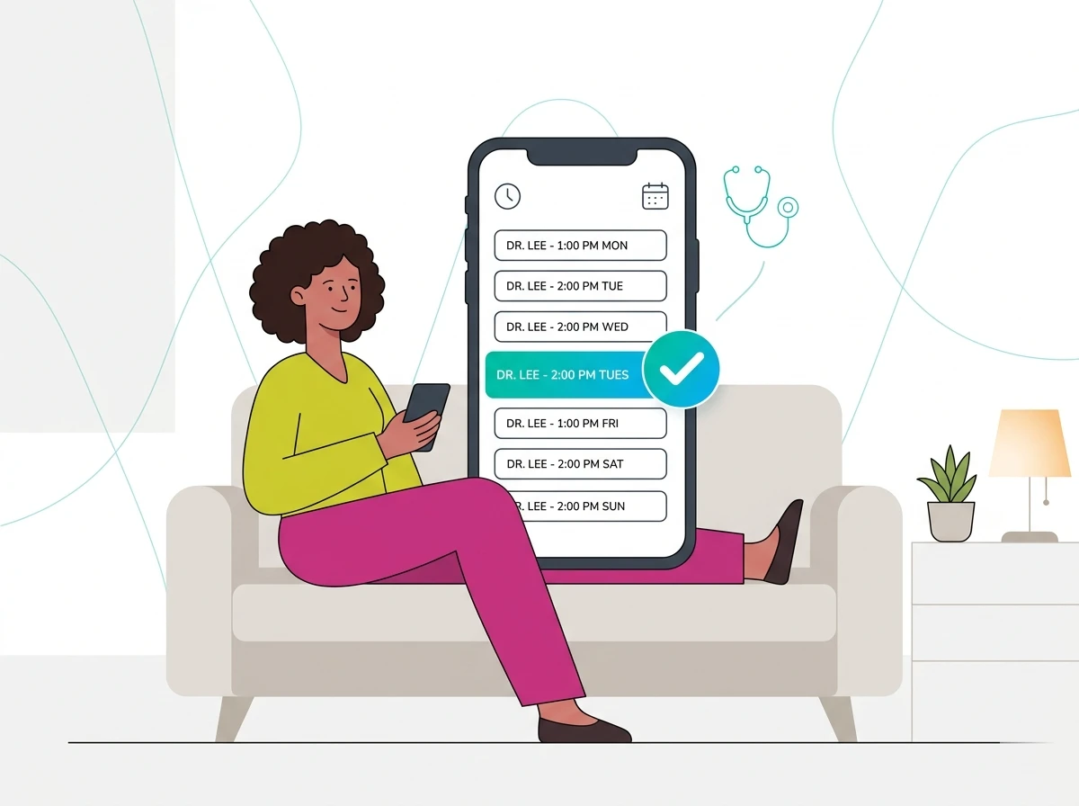 Patient booking clinic appointment on healthcare portal