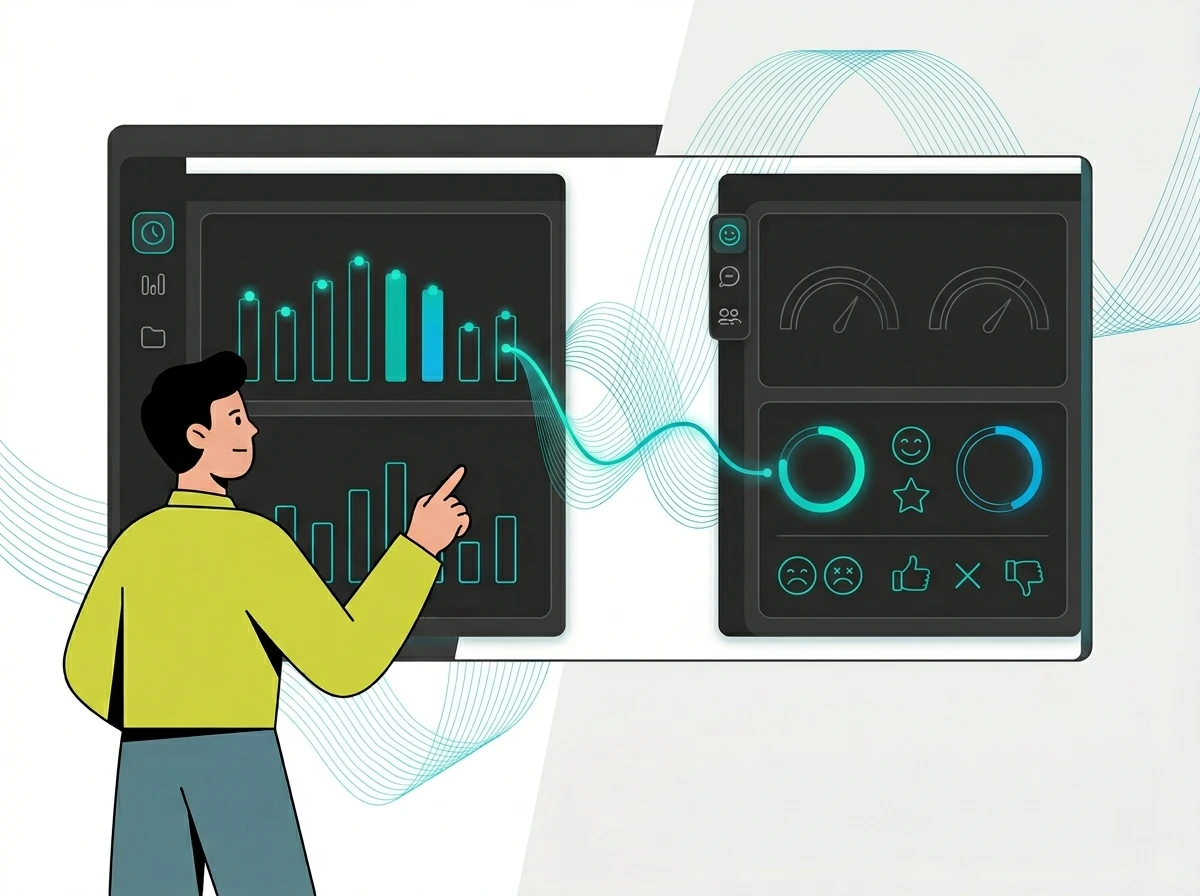Dashboard connecting operational data with satisfaction scores