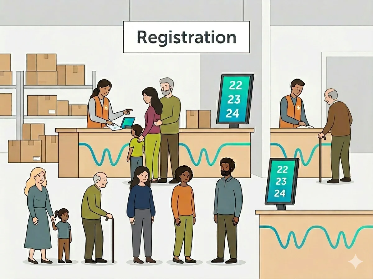 NGO queue management system at organized service center