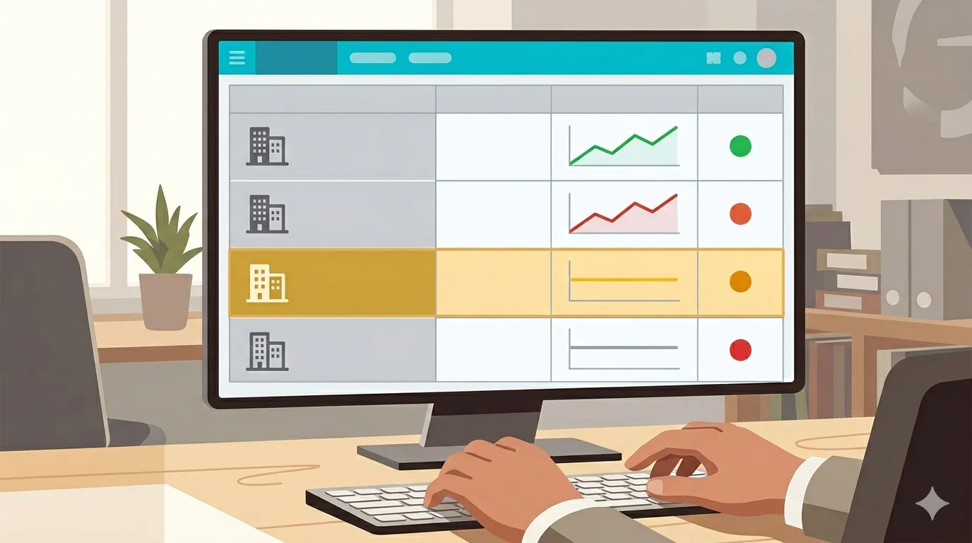 Operations manager reviewing customer feedback dashboard across multiple branches